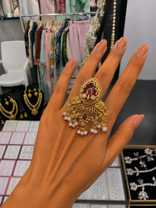 Ruby Pearl Heritage Statement Ring