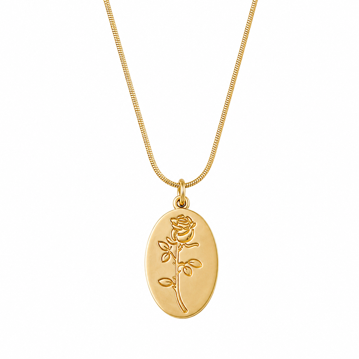 Anti Tarnish Gold Plated Rose Pendant Necklace for Women
