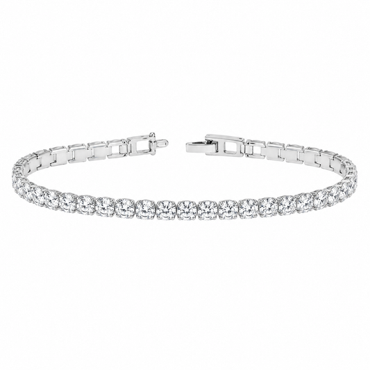 Anti Tarnish Silver Crystal Tennis Bracelet for Women