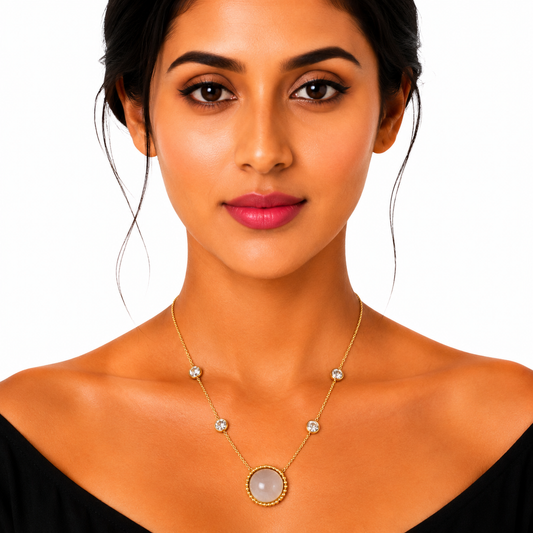 Anti Tarnish Gold Plated Pearl Pendant Necklace for Women