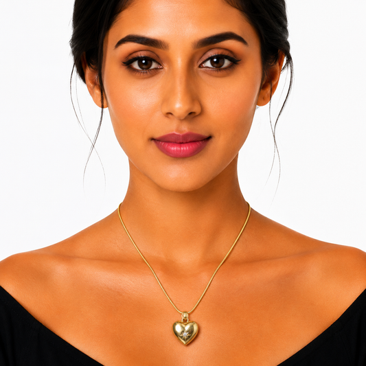 Anti Tarnish Heart Shaped Pendant Necklace for Women