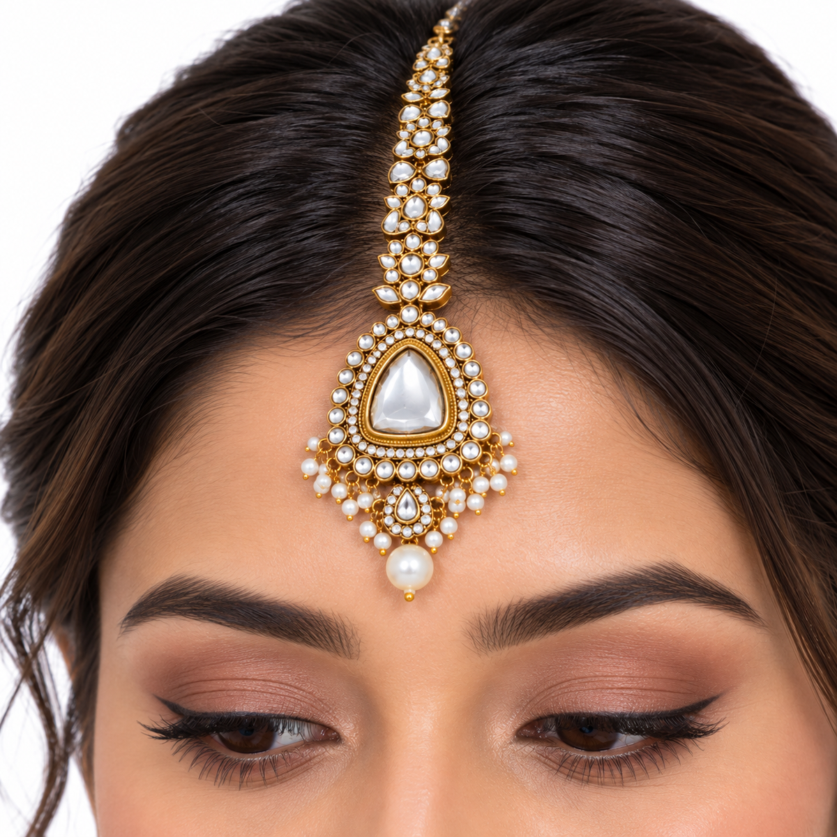 Pearl Kundan Necklace Set for Women with Earrings