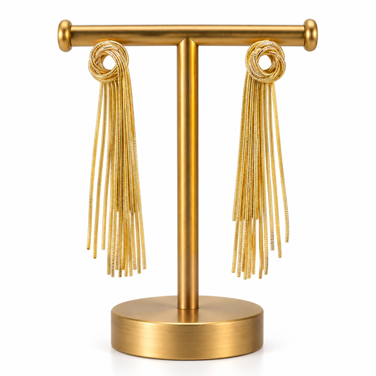 Elegant Gold Long Chain Tassel Drop Earrings for Women