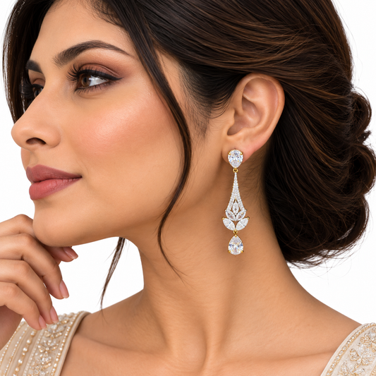 Elegant Crystal Teardrop Dangle Earrings for Women