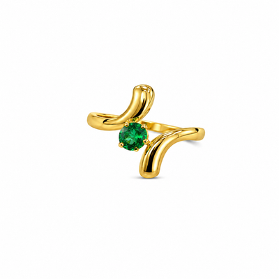 Emerald Open Cuff Statement Ring