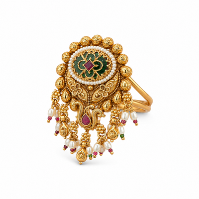 Emerald Ruby Pearl Heritage Ring