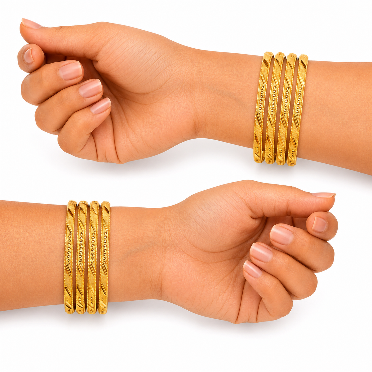 Traditional Gold Engraved Designer Bangles for Women