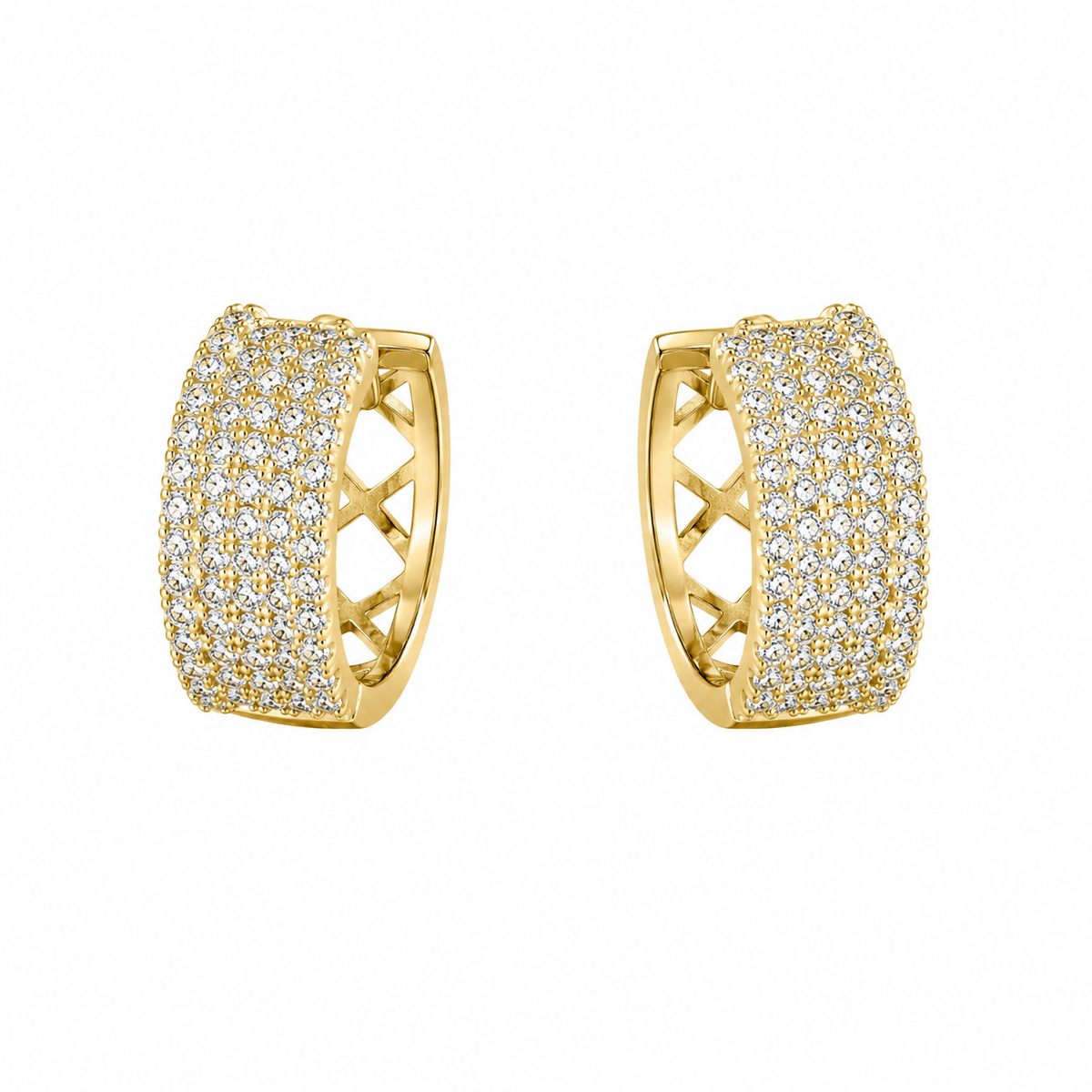 Gold Crystal Hoop Earrings for Women