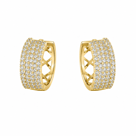 Gold Crystal Hoop Earrings for Women