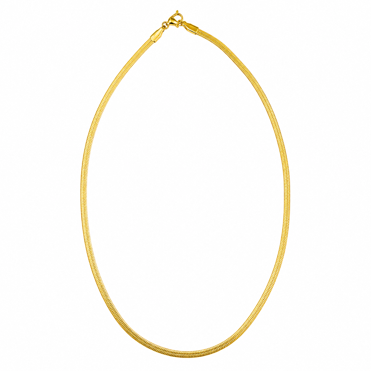 Gold Plated Herringbone Chain Necklace for Women