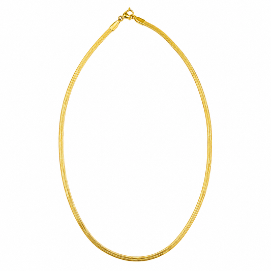 Gold Plated Herringbone Chain Necklace for Women