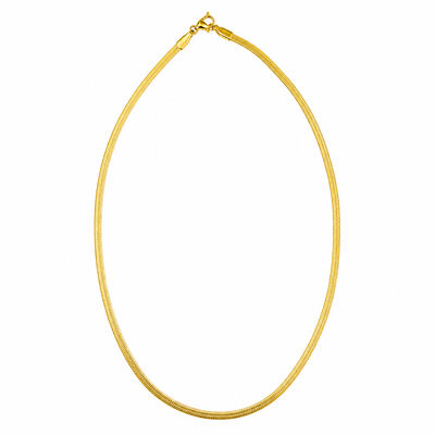 Gold Plated Herringbone Chain Necklace for Women