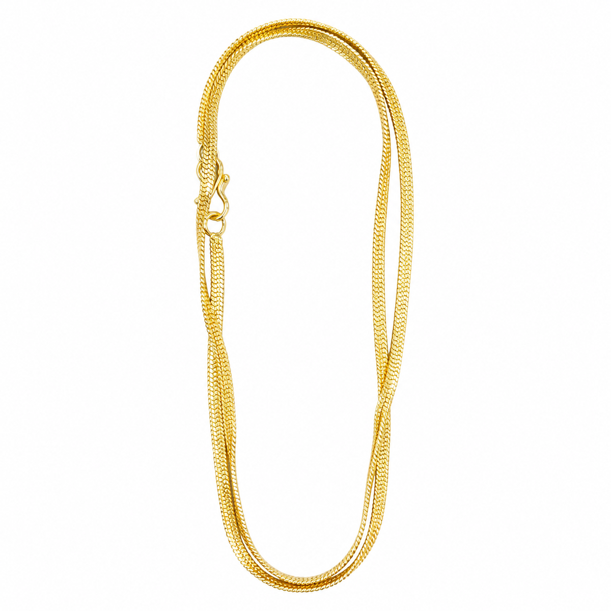 Gold Plated Multi-Strand Snake Chain Necklace