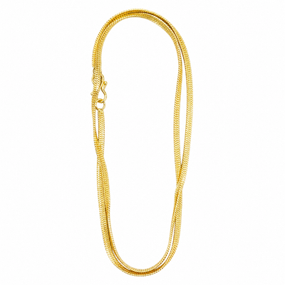 Gold Plated Multi-Strand Snake Chain Necklace