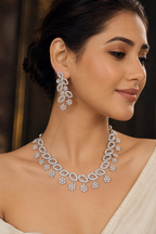 Ankuna Floral Diamond Necklace Set