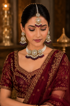 Ankuna Ruby Pearl Heritage Choker Necklace Set