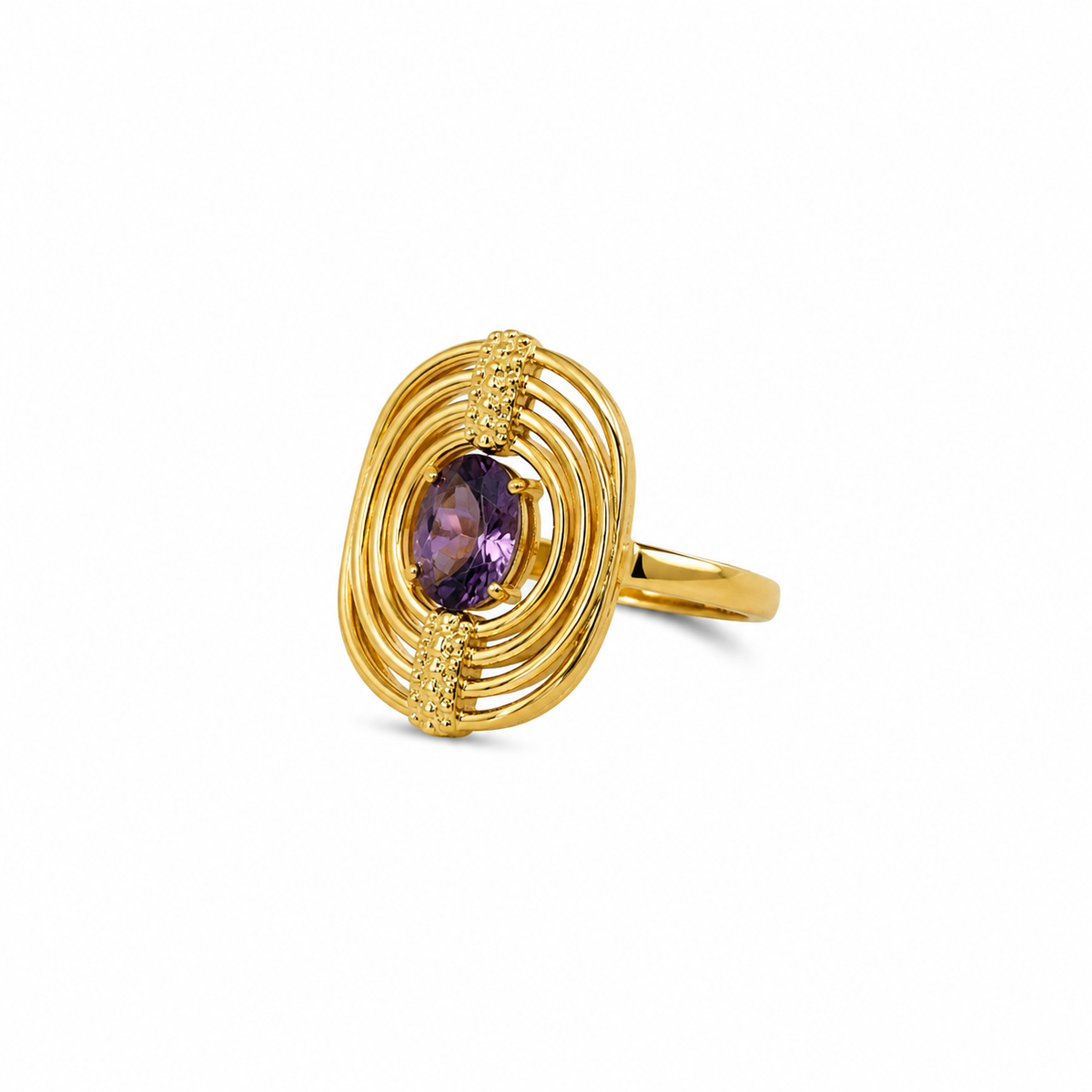Royal Amethyst Concentric Statement Ring