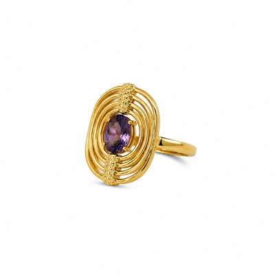 Royal Amethyst Concentric Statement Ring