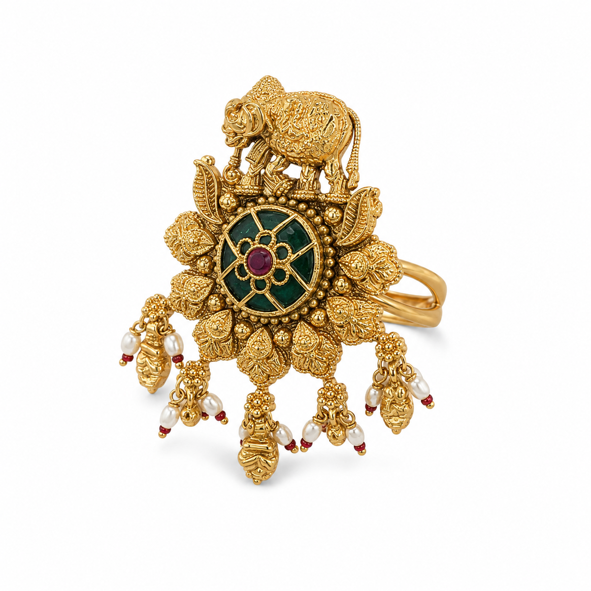 Royal Elephant Emerald Heritage Ring