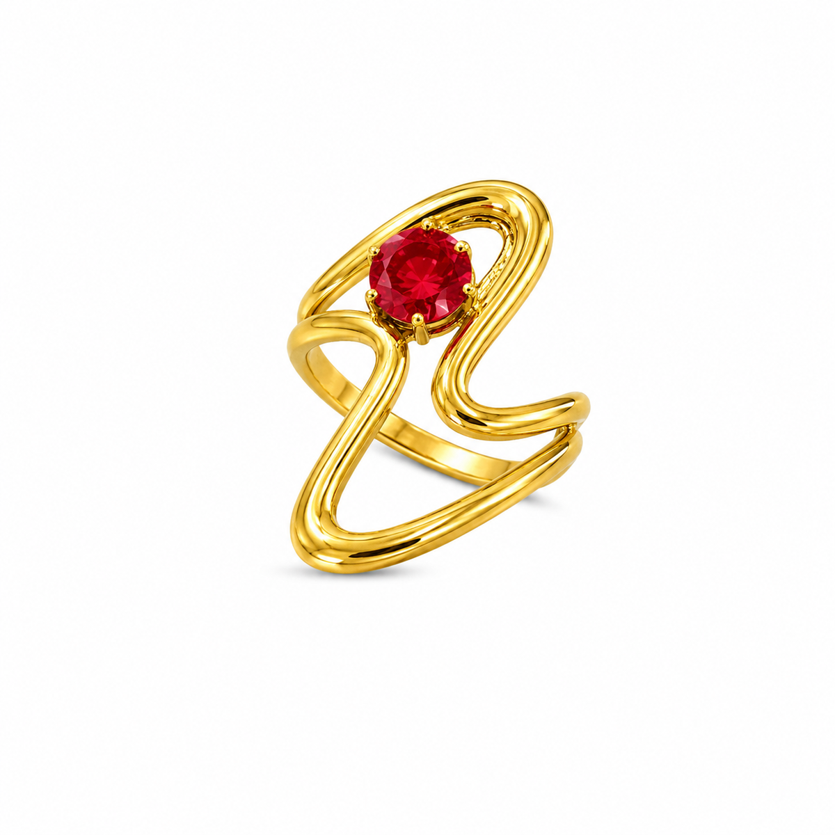 Anti Tarnish Ruby Infinity Loop Statement Ring