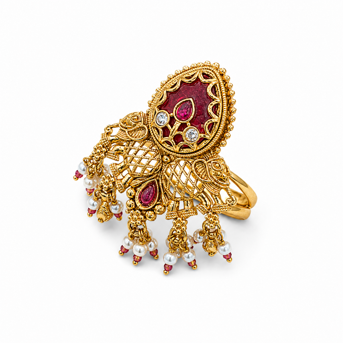 Ruby Pearl Heritage Statement Ring