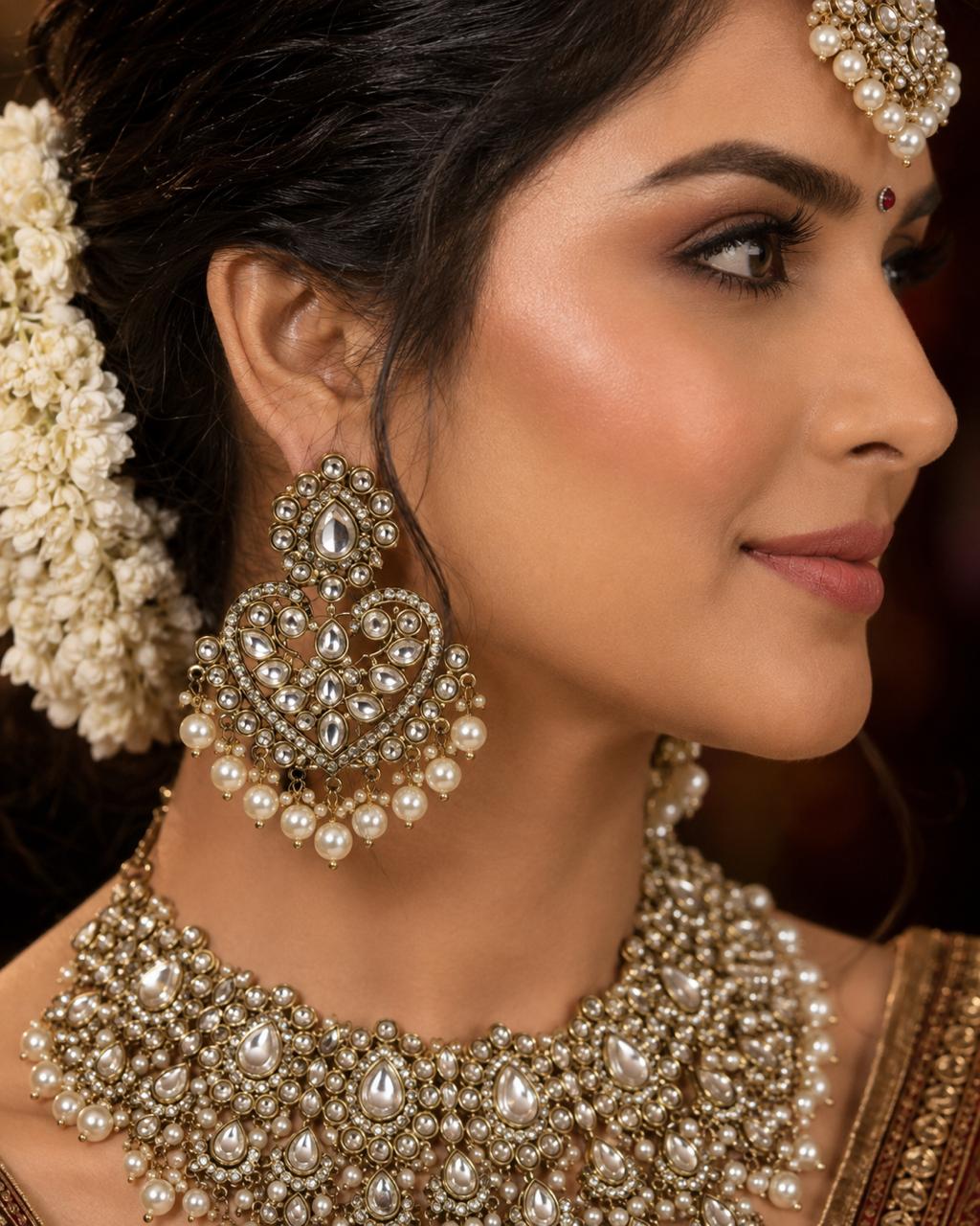 Rajwada Pearl Kundan Statement Choker