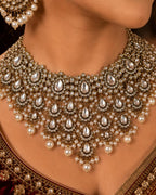 Rajwada Pearl Kundan Statement Choker