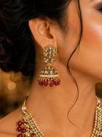 Ankuna Ruby Pearl Kundan Choker Set with Jhumka Earrings