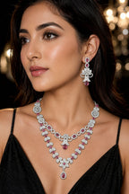 Ankuna Ruby Bloom Layered Necklace Set