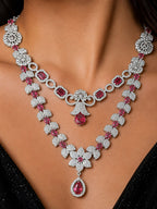Ankuna Ruby Bloom Layered Necklace Set