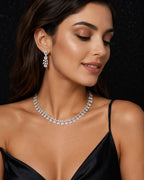 Ankuna Floral Sparkle Tennis Necklace Set