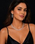 Ankuna Floral Sparkle Tennis Necklace Set