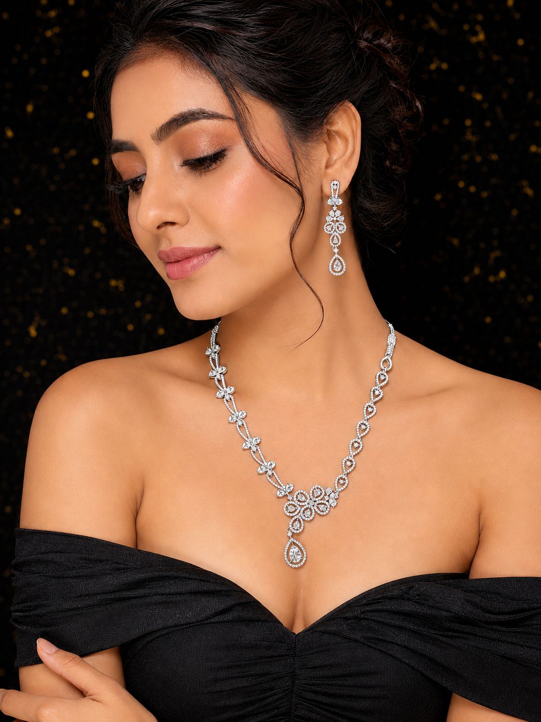 Ankuna Celestial Bloom Diamond Necklace Set