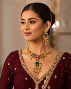 Ankuna Royal Peacock Heritage Pendant Necklace Set