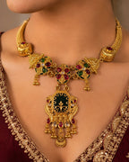 Ankuna Royal Peacock Heritage Pendant Necklace Set