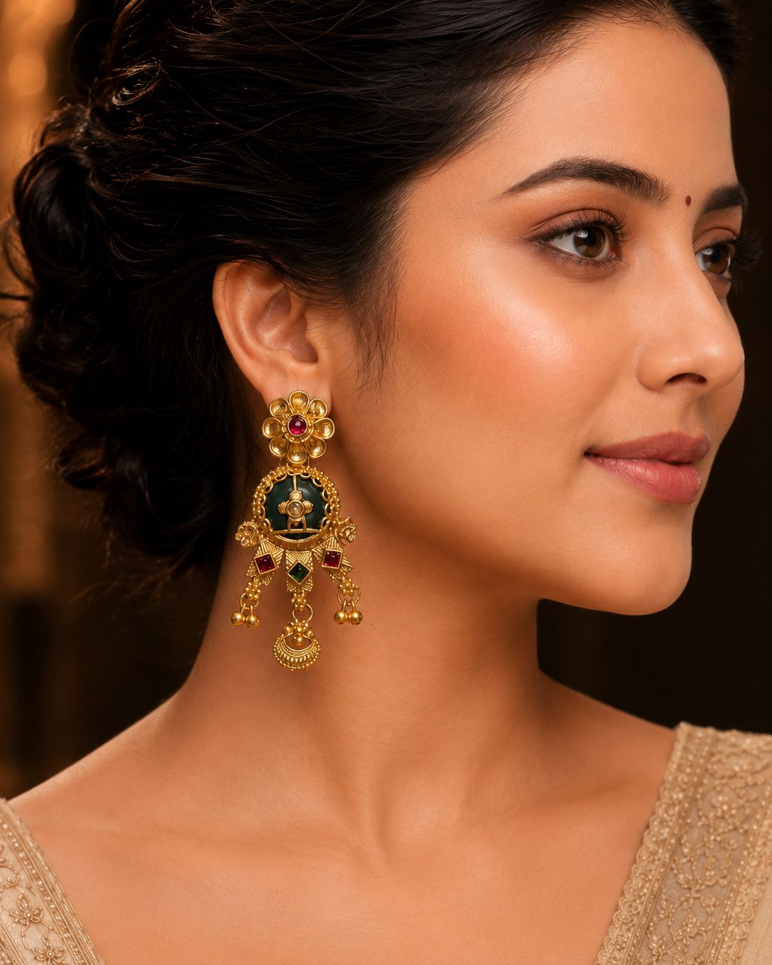 Ankuna Emerald Heritage Pendant Necklace Set