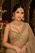 Ankuna Diamond Finish Bridal Choker Necklace Set with Earrings & Maang Tikka for Women