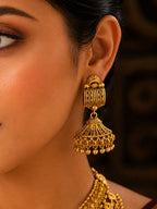 Ankuna Antique Gold Temple Choker Necklace Set for Women | Traditional Bridal Jewellery | Festive Wedding Necklace Set