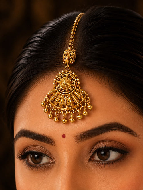 Ankuna Antique Gold Temple Choker Necklace Set for Women | Traditional Bridal Jewellery | Festive Wedding Necklace Set