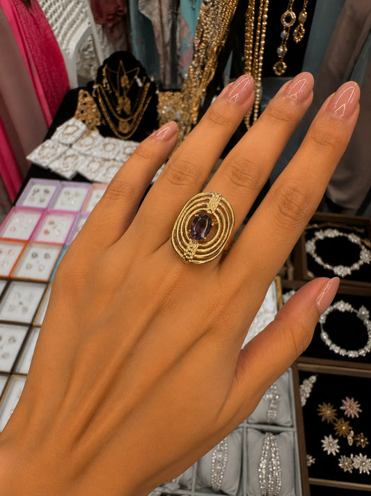 Royal Amethyst Concentric Statement Ring