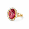 Gold-plated oval ruby statement ring